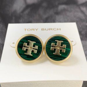 TORY BURCH Earrings Semiprecious Stone Stud Earrings Malachite Green